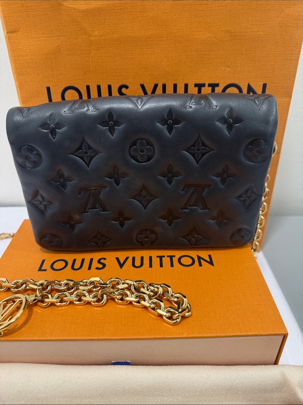 Louis Vuitton Coussin Black Monogram Empreinte Chain Crossbody Bag - Picture 5 of 8